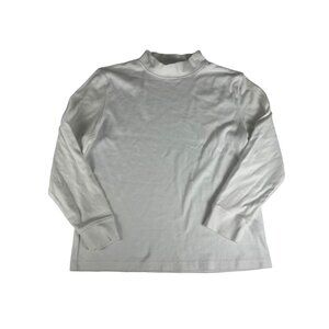 Speculation Women's Top White Long Sleeve Mock Neck Cotton Pullover Sweater M
